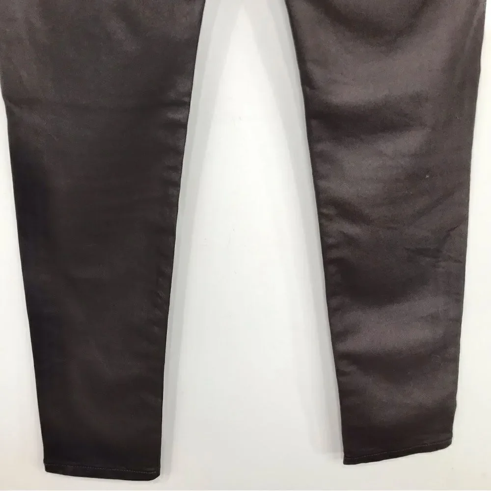 Banana Republic Factory Brown Barn Red Waxed Denim Skinny Fit Jeans